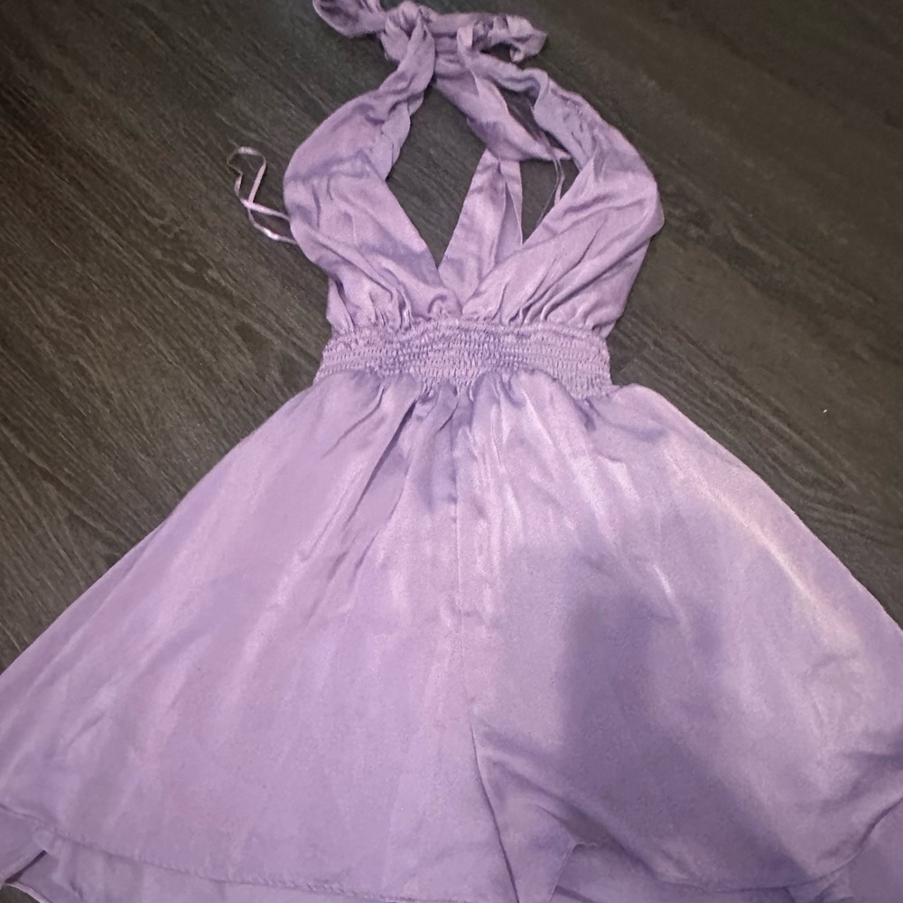 Purple halter romper